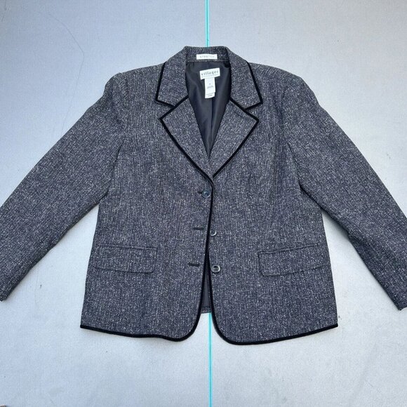 Villager Charcoal Grey/Black Button Up Women’s Blazer - Sz 14 - Picture 11 of 11